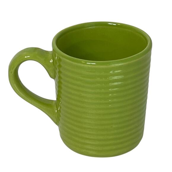 Royal Norfolk Greenbrier Ribbed Lime Green Coffee Mug Cup 12 ou - Picture 1 of 6